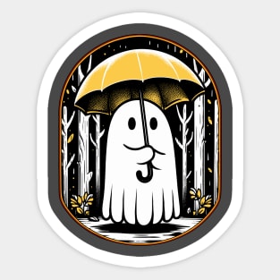 Vintage floral ghost halloween ghost in the forest gothic Sticker